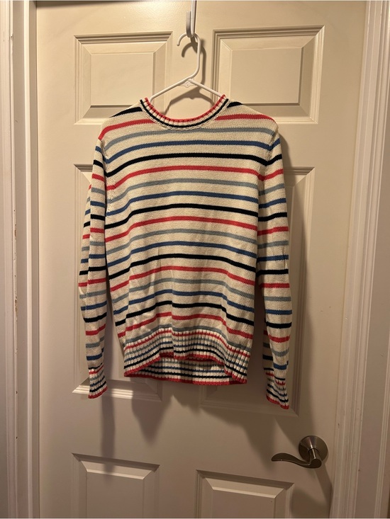 Bonobos Other - Bonobos Cream Striped Crewneck Sweater with Red & Blue Bands